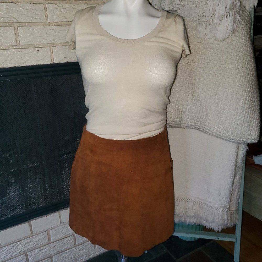 Vintage 60s-70s Suede Leather Skirt 2
